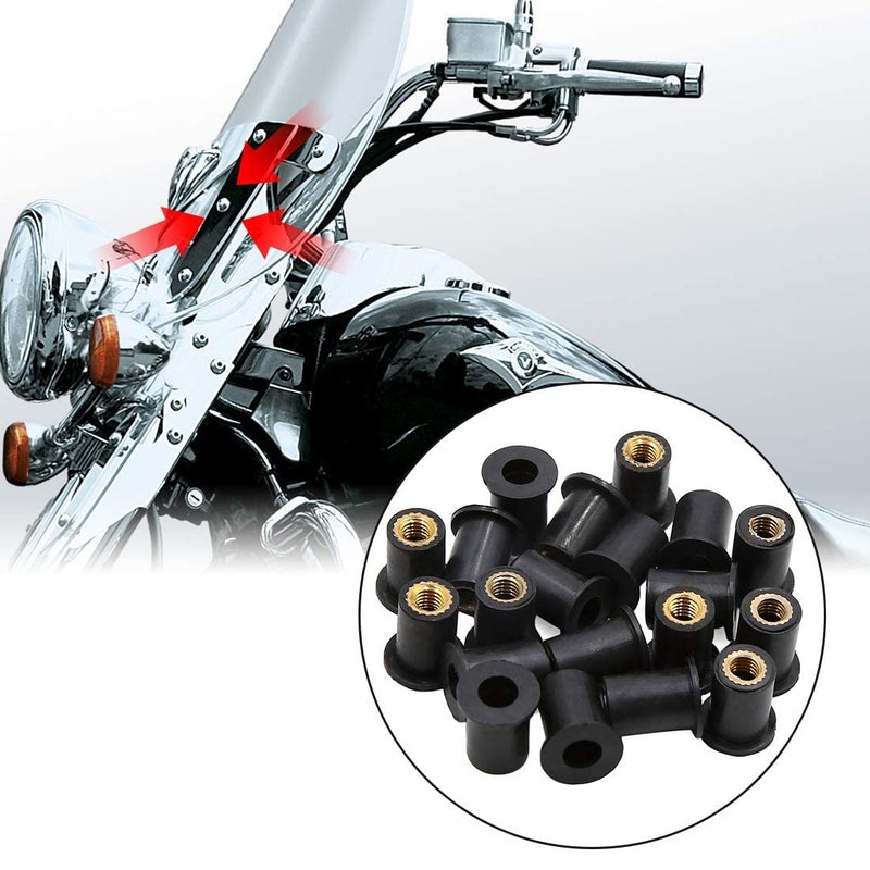 10PCS M5x16mm Universal Motorcycle Windscreen Windshield CNC Bolts Screws Nut Fastener for Honda Suzuki Yamaha Kawasaki (Silver)